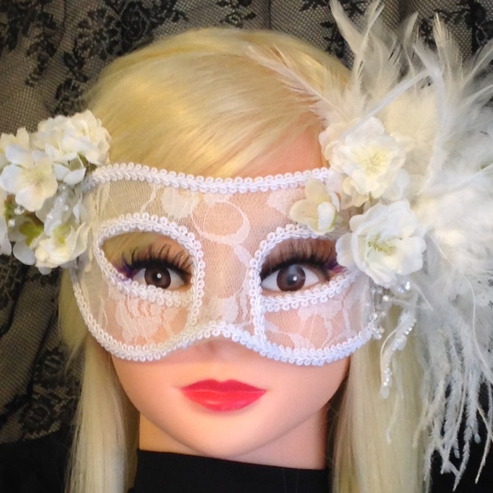 White Mask, Masquerade, Cosplay dress up, Stage Catwalk, Prom
